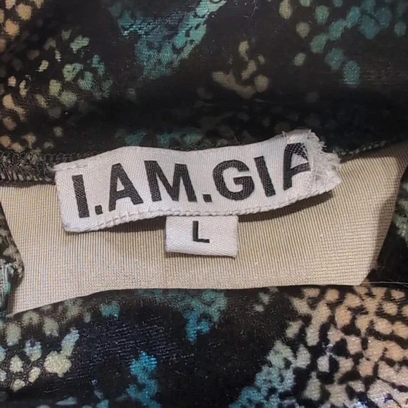 🔴LOWEST! I.AM.GIA Teal Velvet Snakeskin Bodysuit with Thumbholes - Picture 12 of 17